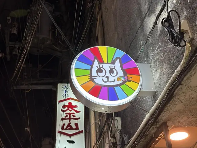 Acopeの虹色猫の丸看板
