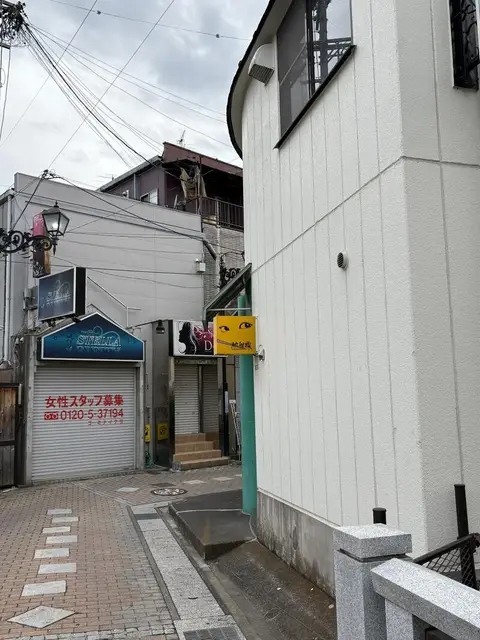 STELLAや熱視線が見える上田市中心部の路地看板風景